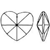 Picture of P22H  28mm crystal heart with mount hole center top