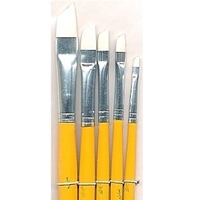 Angular Paint Brush Set-White synthetic hair brushes medium shot