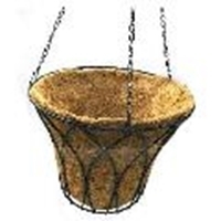 Picture of GARD15  12x9 hanging gardening pot, husk, with triple chain support 