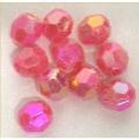 Picture of BD8FR4C  8mm rainbow hot pink faceted shaped plastic beads