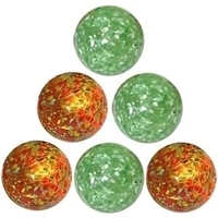 Picture of M444  HANDMADE 35mm Red and Green Transparent Clear speckled 10pcs