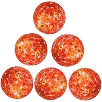 Picture of M443  HANDMADE 35mm Transparent Clear speckled with Red & White Marbles 10 pcs