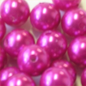 Plastic Beads 14mm Hot Pink Opaque Round bd14r4c main view