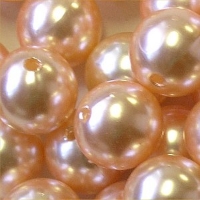 Plastic Beads 16mm Light Orange Opaque Round bd16r8a main view