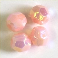 Picture of BD6F4A  6mm LIGHT PINK faceted shaped plastic beads