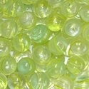 Picture of M311  HANDMADE 16MM set of 10 Transparent Clear w/Green & Yellow Stripes Marbles