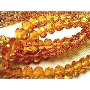 Glass Beads 8mm Round Crystal Gold bd809 image1