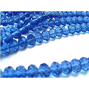 Glass Beads 6mm Faceted Crystal Blue BD607 image