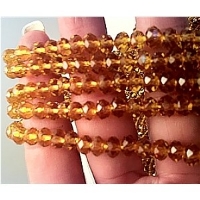 Glass Beads 4mm Crystal Amber BD406 image1