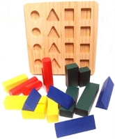 Wood Blocks with 4 shapes disassembled