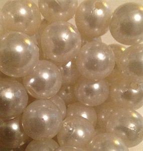  Plastic Beads 14mm White BD14R15 image