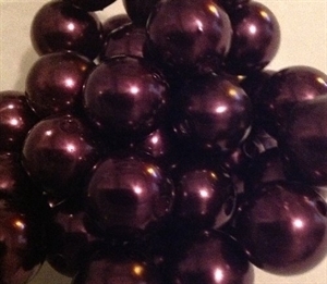 Picture of BD14RM10B  14mm METALLIC DARK PURPLE round plastic beads