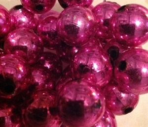 Plastic Beads 14mm Hot Pink Metallic Round bd14r13a main view