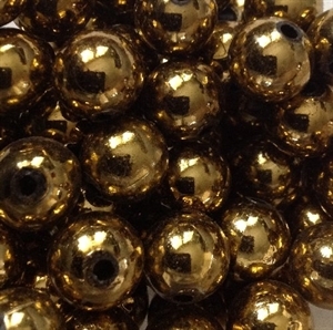 plastic Beads round 12mm Dark Gold Metallic BD12RM3B   main image