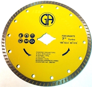 Saw Blade Circular Diamond 7" Turbo main view