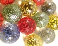 Picture of M229 25MM Transparent Clear Rolled In Colored Crushed Glass Marbles