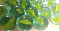 Picture of M82 16MM Green & yellow cat eye glass marbles 