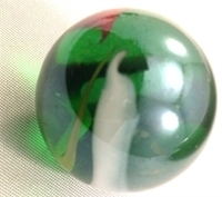 Picture of M244 25MM transparent green with colored swirls glass marbles