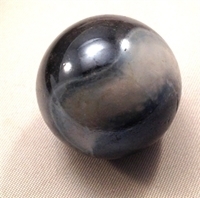 Picture of M231 25MM Black Base With White And Yellow Swirls Glass Marbles