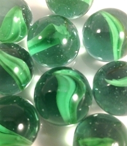 Picture of M84 16MM Clear & green cat eye glass marbles 