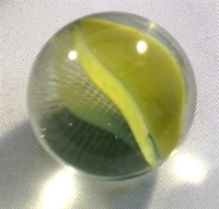 Picture of M218 25MM Clear with various colored swirls marbles 