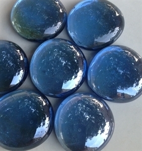 Picture of N66 30MM  Blue Shiny Glass Gems OUT OF STOCK