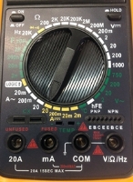 Digital Multimeter DT9208A dial closeup