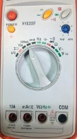 Digital Multimeter Temperature Probe HY820SF closeup dial panel