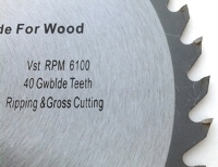 Picture of TC151N 10" 40T Arbor=1" to 5/8" Saw Blade Circular Carbide for WOOD with NAILS