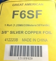 Picture of FF6S  3/8" x 100' Silver Copper Foil 1.25 mil OUT OF STOCK