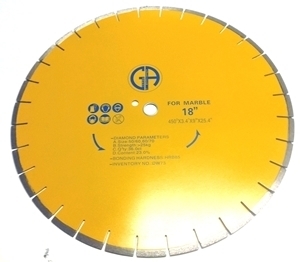 Picture of DW73  18IN Silver Brazed Segmented Saw Blade for Concrete & Marble. "Sandwiched" Blade for "Quieter" Cutting 