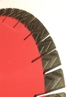 16" Segmented Circular Saw Blade Diamond Laser Welded DL311 for Granite. closeup edge view.