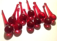 Glass Crystals 75mm Red Raindrop P138 bulk group view