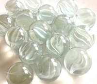 Picture of M62  16MM Clear & white cat eye glass marbles