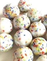 Picture of M119 16MM White Base Rolled in Multicolored Crushed Glass Marbles 