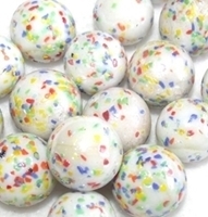 Picture of M119 16MM White Base Rolled in Multicolored Crushed Glass Marbles 