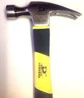 Straight Claw Hammer with fiber glass handle. head view