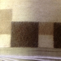 Picture of WB2 Wool Blanket 30% Alpaca wool, 50% New Zealand Wool, 20% Cotton Brown/Ivory 55" x 80" Kilppan Saule Made in Latvia