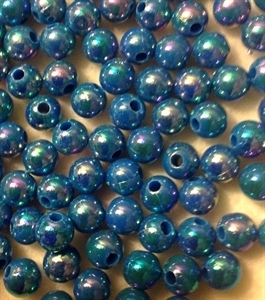 Picture of BD8RR7  8mm RAINBOW BLUE round plastic beads