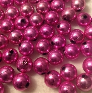 Picture of BD12RM4C  12mm pink metallic round plastic beads