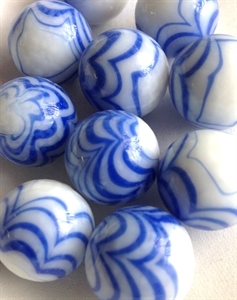 Picture of MM3048DA HANDMADE 16MM White w/blue. set of 10