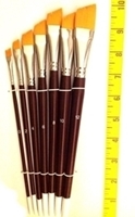 Angular Paint Brush Sets - Golden synthetic hair paint brushes full