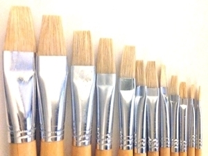 Paint brush 12pc set - Flat Synthetic Bristle Hair