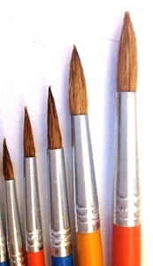 Picture of ART210  goat hair paint brush 6pc set  round style