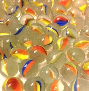 Picture of MN03 14MM 9/16" Clear with multi-colored cats eye