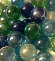 Picture of MN14  25MM Transparent Marbles clear, green, teal and blue 