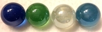 Picture of MN14  25MM Transparent Marbles clear, green, teal and blue 