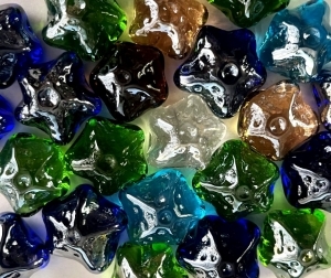 Picture of MS01 Star Shaped Glass Gems in mixed colors 5/8"