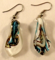 Picture of GP9 Hand Made Fused Glass Jewelry Set-Leaf 