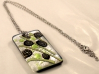 Picture of GP42 Hand Made Fused Glass Jewelry-Rectangle 